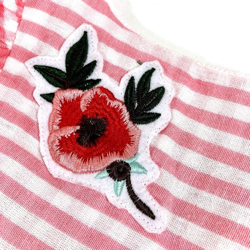 Laura Ashley Dress Pink Gingham Floral Poppy Ruffle‎ Cotton Girls Size 5
